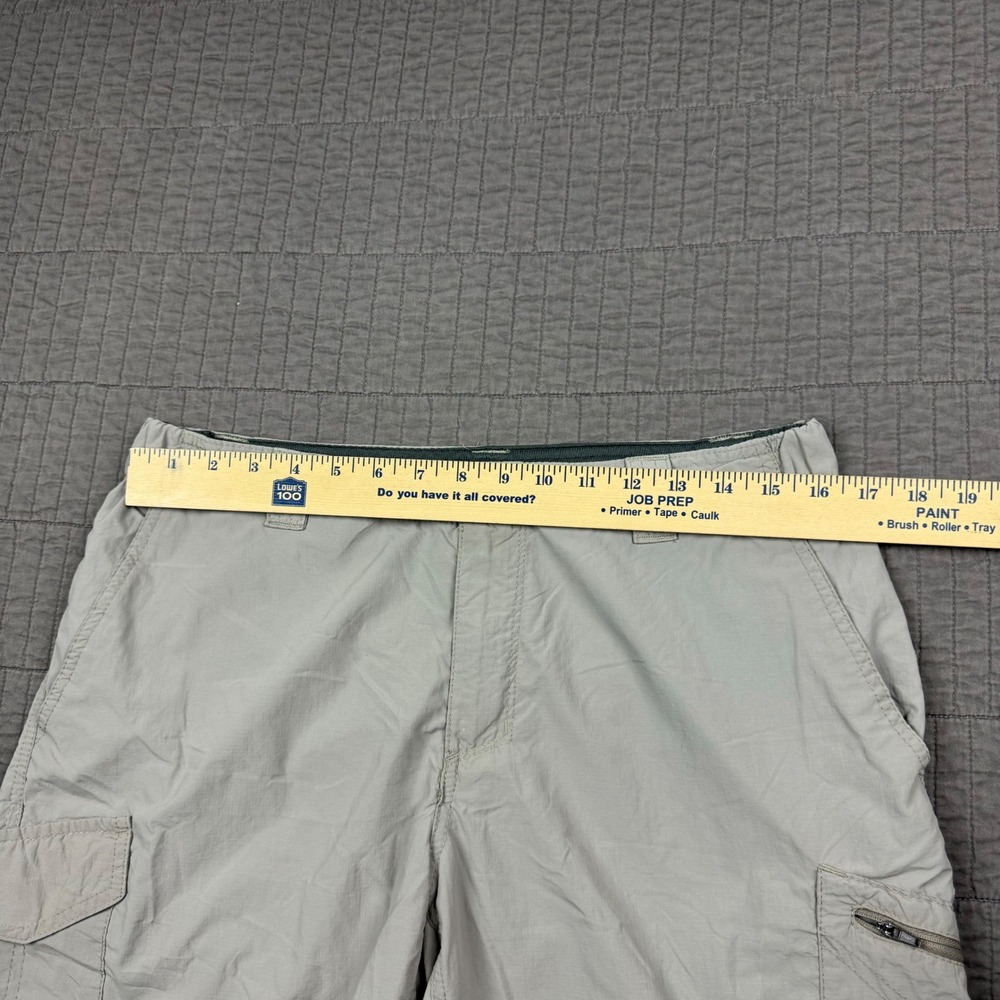 Columbia Cargo Shorts Men 34 Light Gray 10" Nylon Outdoors Hiking Fishing Casual - Picture 6 of 10